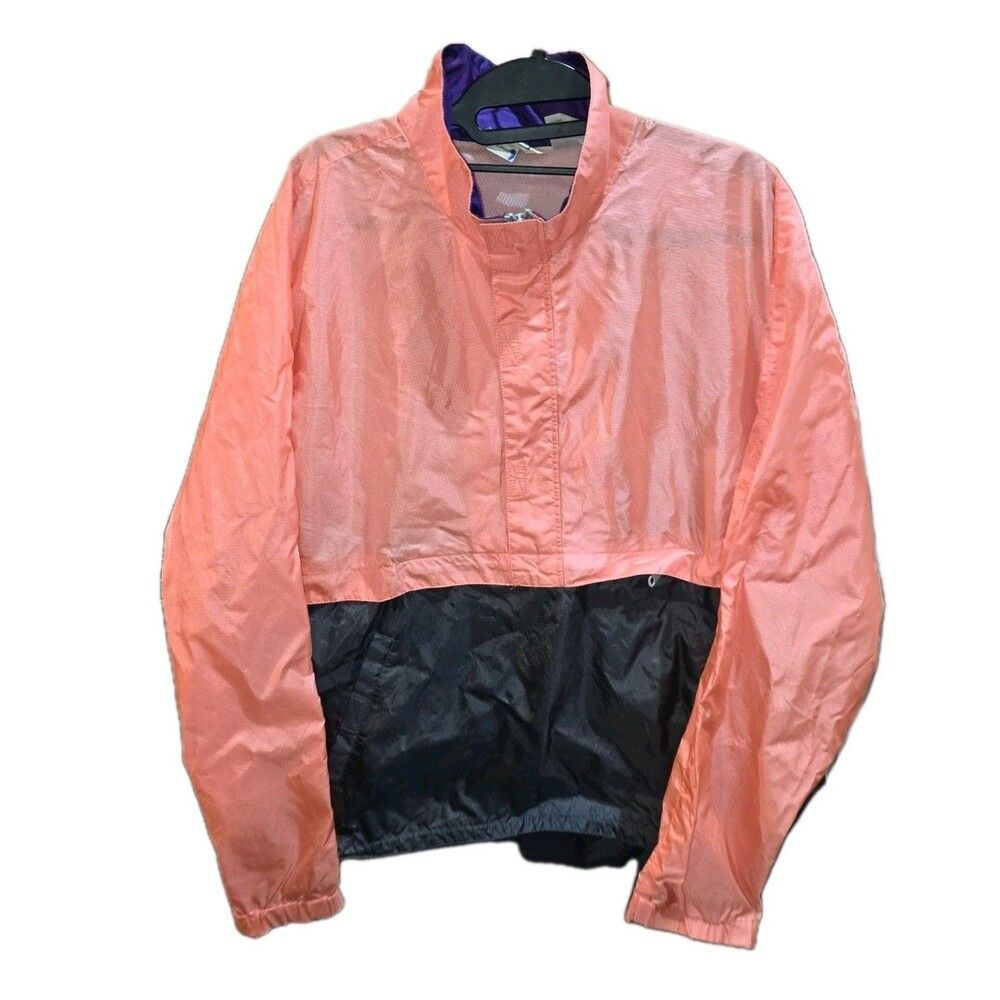LL Bean Sz L Vintage 1980's Rip Stop Packable Anorak Nylon Windbreaker Pullover